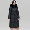 XueZhongFei Women's Long Hooded Down Jacket with Fox Fur Collar