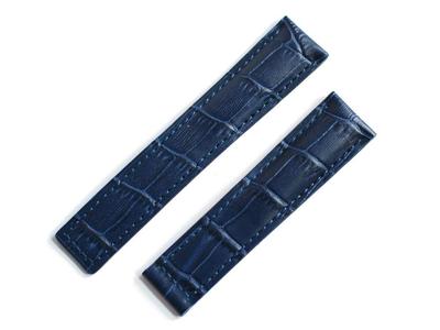 King Watch Parts Kompatibel mit Tag Heuer Für D-Schnalle Externes Produkt Gürtel Geprägtes Krokodil Nachtblau [Import Original] 20/18mm