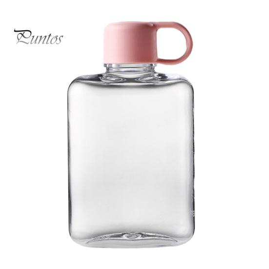 Portable Flat Flask Cup Tritan Water Bottle, Lightweight Slim Design, Large Reusable Plastic Vessel Capacity Leakproof Kettle, for Outdoor Hiking