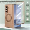 For Galaxy Z Fold 8 Ultra 7/6/5 Full Back PC Magnetic Phone Case With 360° Alloy Kickstand Holder With Glass Film, Hinge Cover