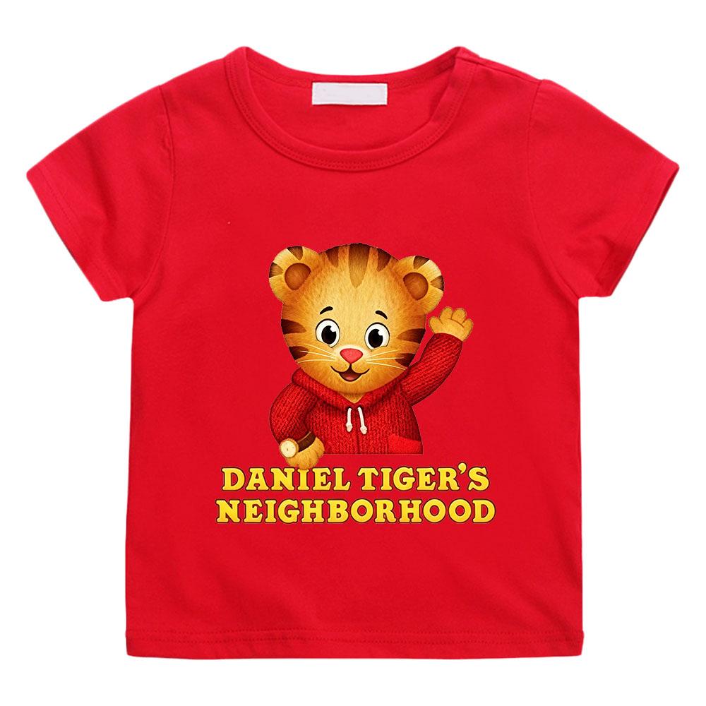Daniel Tiger’s Neighborhood Children's T-shirts Cotton Cartoon Print Short Sleeve Funny Boys Cute Girls Tees Casual Tops Summer