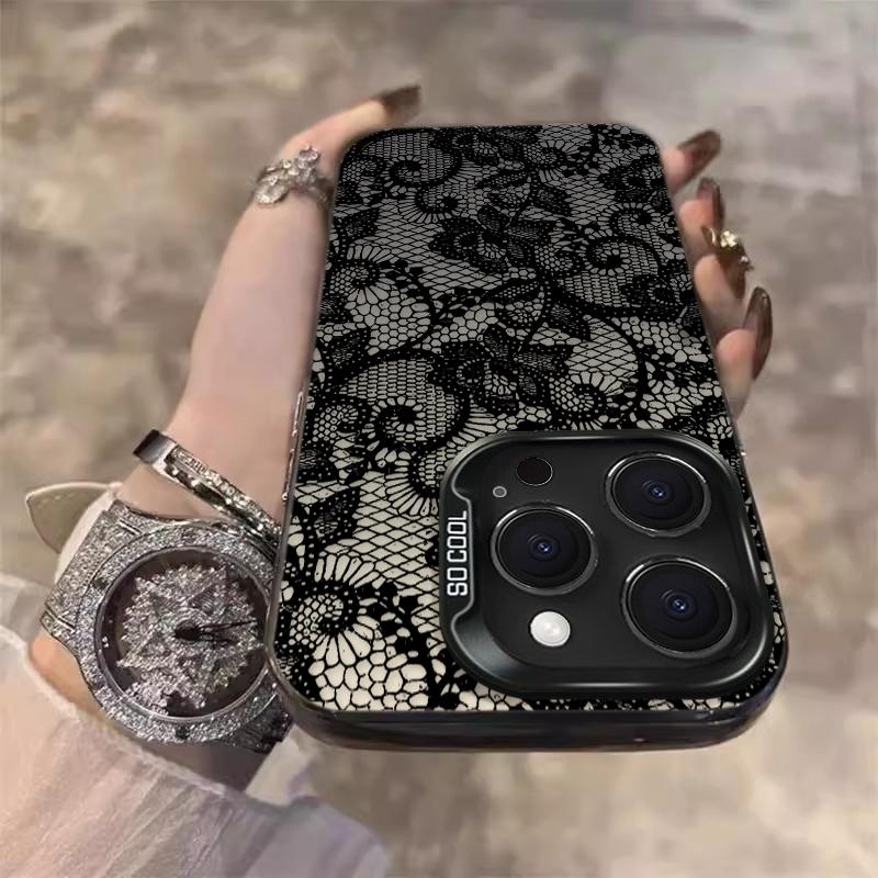 Exquisite Spitzenblume Trendiges Muster Handyhülle Für Samsung Galaxy A56 5G A36 A26 A25 A24 A16 S26 S25 Ultra S24 FE S23 S22 Abdeckung