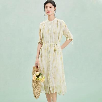 Women's Mulberry Silk Floral Midi Dress