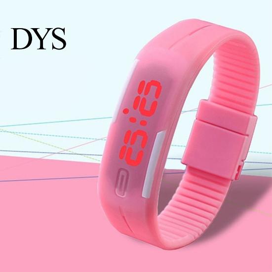 Fashion Men Women Silicone Red LED Digital Sports Bracelet Wrist Watch Gift