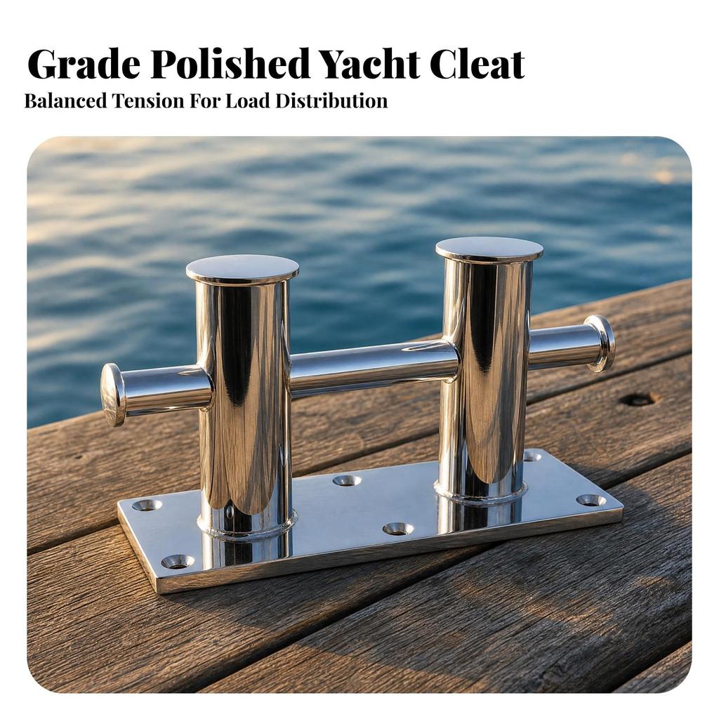 Double-Post Cross Cleat Sturdy Docking Hardware Seawater Suitable for Piers