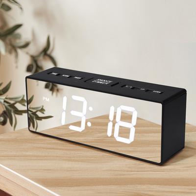 Multifunctional Electronic Alarm Clock Intelligent Mute Large Screen Mirror Clock Student Desktop Countdown Digital Clock