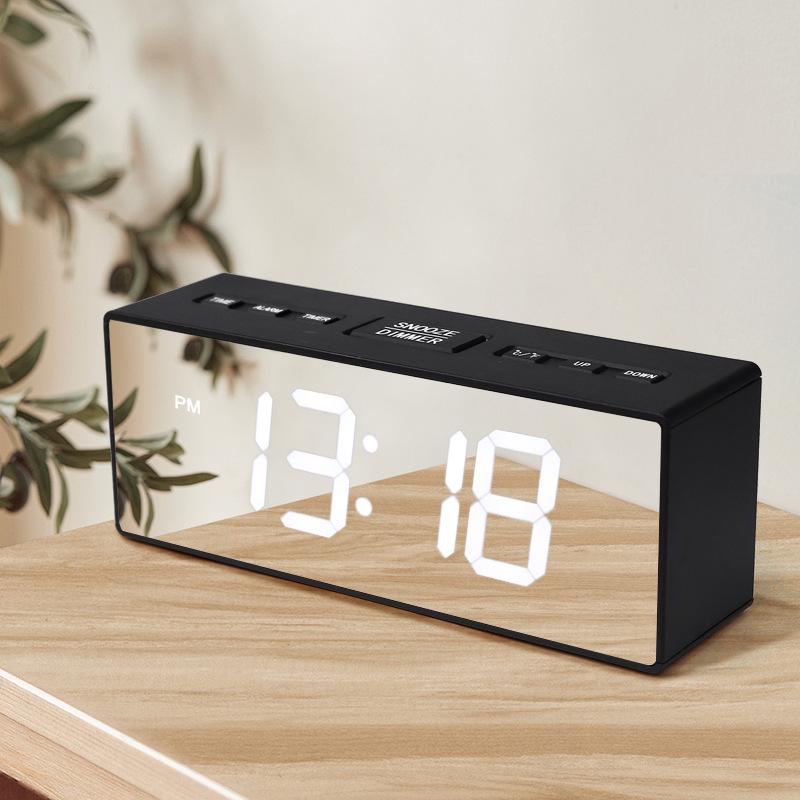 Household Countdown Digital Clock Electronic Mirror Clock Multifunctional Snooze Alarm Clock Student Desktop Smart Clock