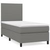 3141586 vidaXL Divan Bed with Mattress Dark Grey 90x200 Cm Fabric