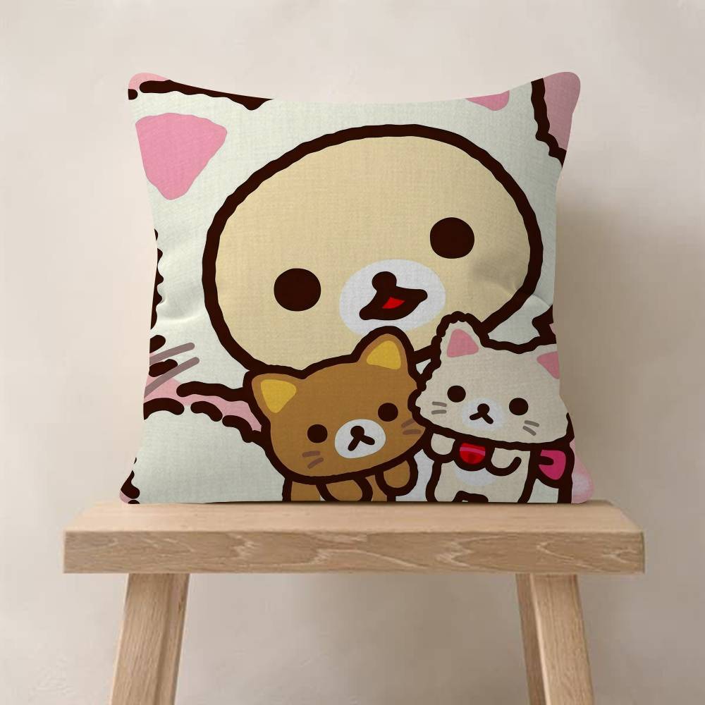 Cute Cartoon Anime RRilakkuma Cool Cushion Cover Pillow Cover Decor Pillowcase Printed Cushion Case For Couch
