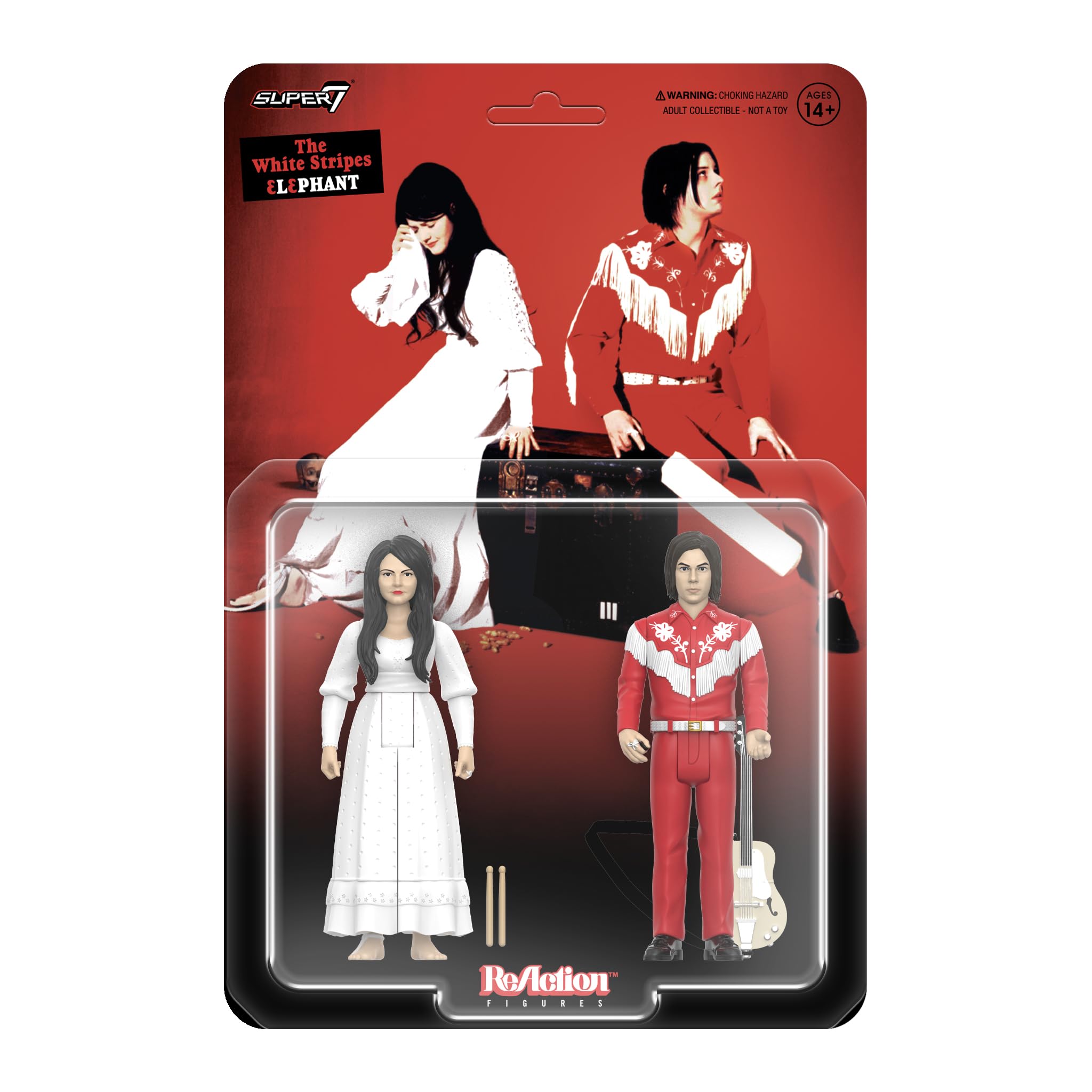 Super7 The White Stripes Reaction Figures Wave 02 White Stripes Action Figures - 2-Pack (Elephant)