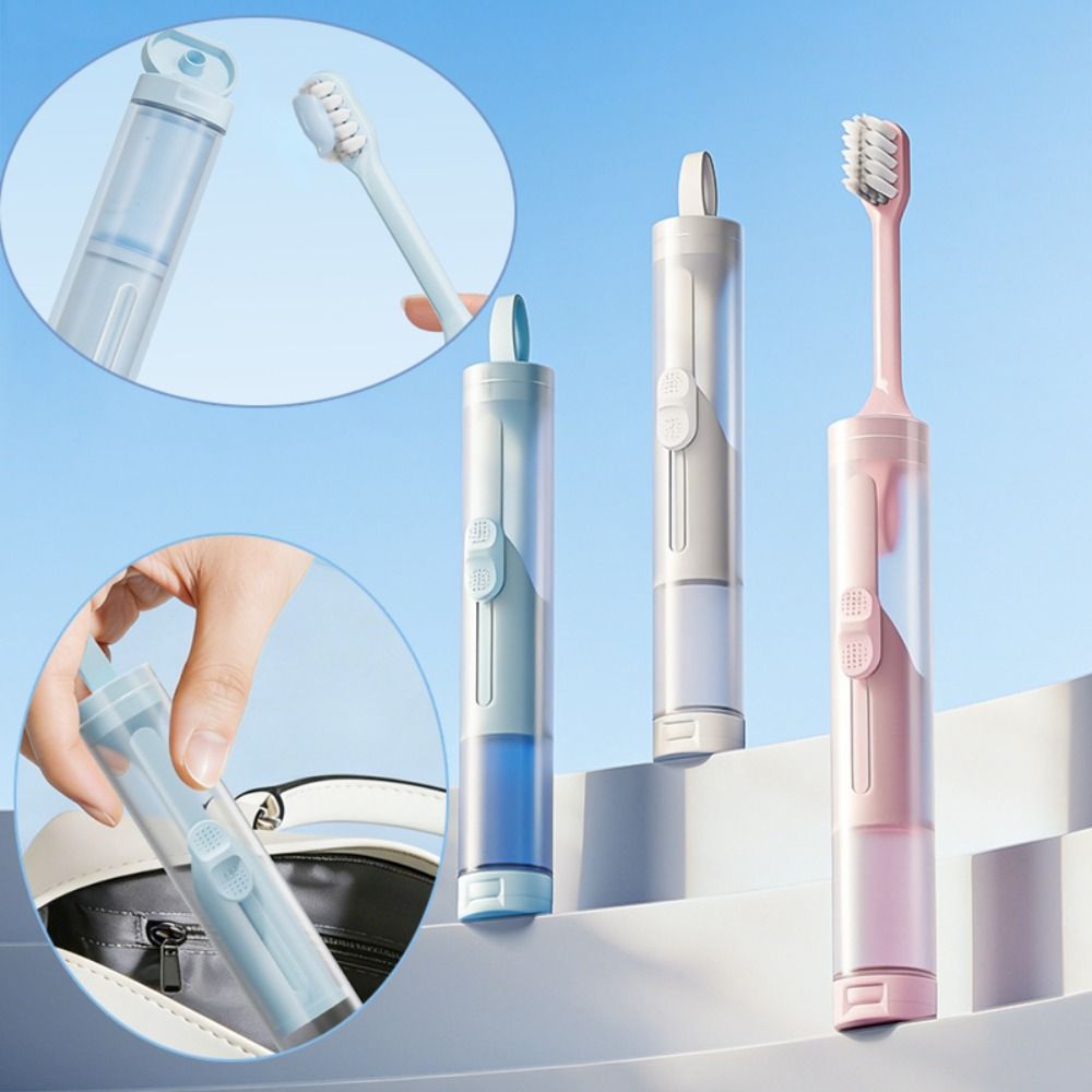 Distributeur de dentifrice 3-en-1 Boîte de rangement pliable pour tube de dentifrice pour le camping en plein air et les voyages