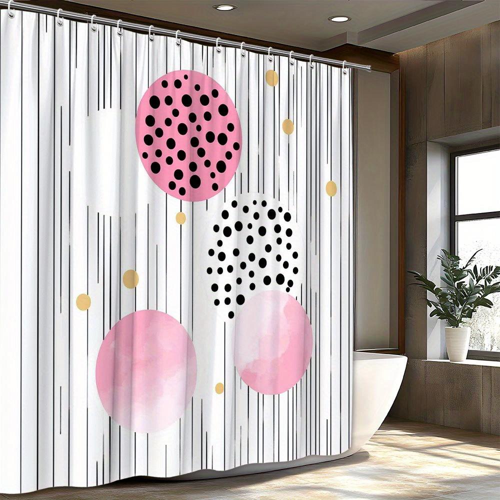 

Abstract Geometric Pattern Shower Curtain Modern Simple Design With 12 Hooks For Modern Bathroom Decorative Shower Curtain W60H190(CM)-1 Pcs