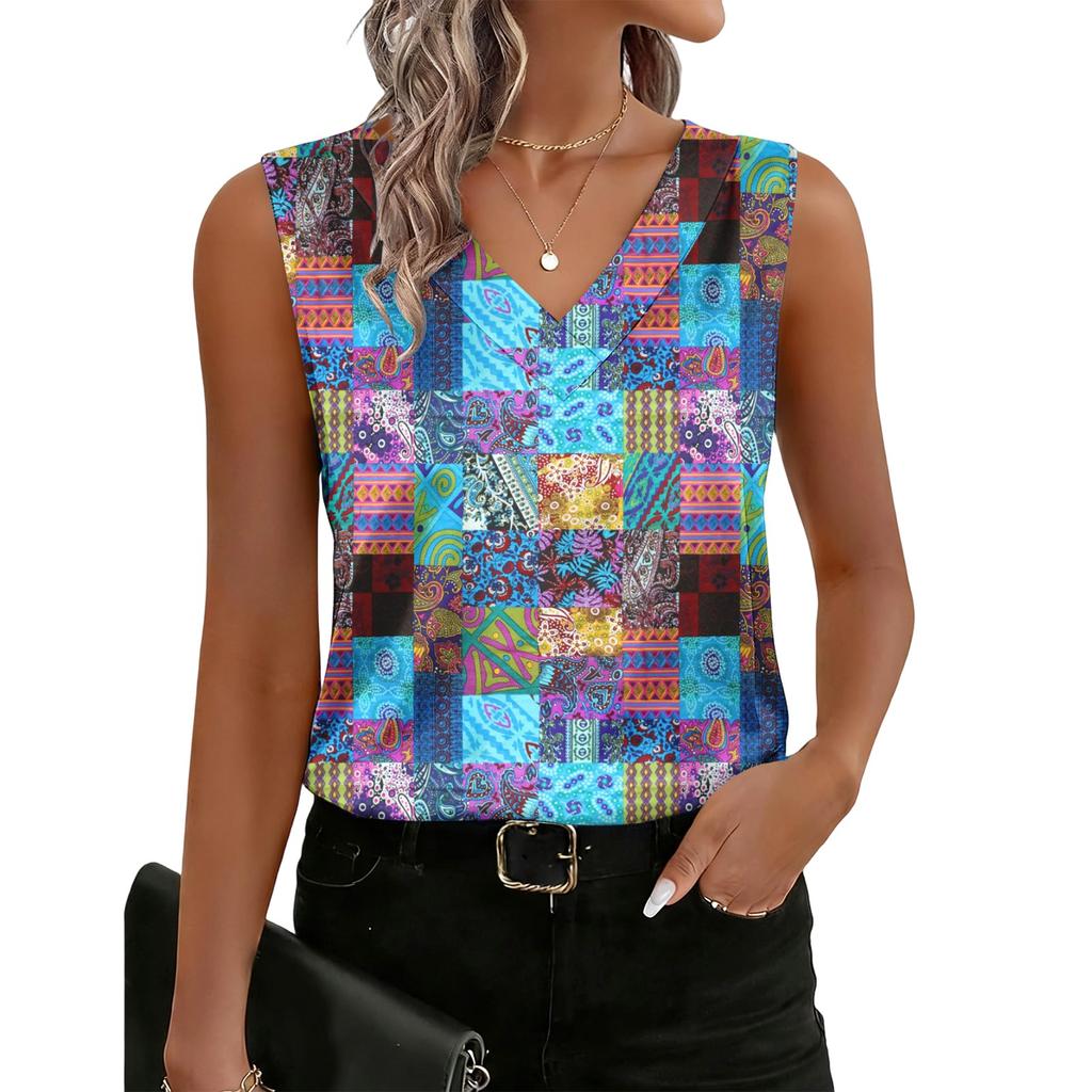 Top de damă la modă, casual, vintage, cu imprimeu