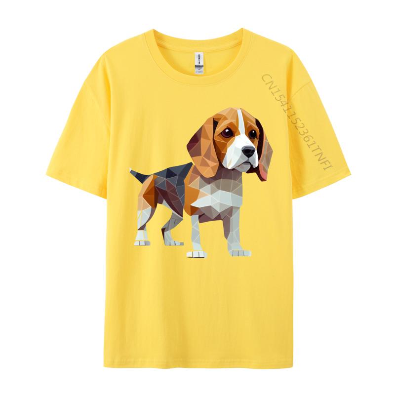 Unisex TShirt Beagle Low Poly Tshirt HuUnisex Friend Dog Printed Tshirt Camisas Basicas Hombre Grpahic Tee