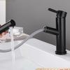 TLXT Black Pull-Out Round Ceramic Basin Faucet