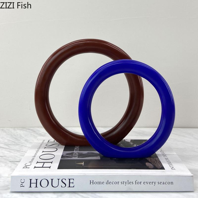 Minimalism Geometric Circle Sculpture Desk Decoration Creative Ornaments Modern Crafts Abstract Statue Room Aesthetic Decor