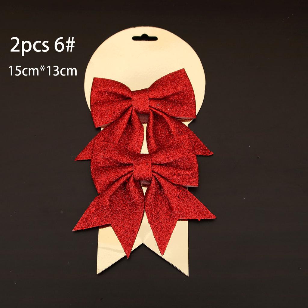1/2Pcs Christmas Bows Hanging Decorations For Christmas Tree Diy Gold Silver Red Bowknot Pendant For Xmas Wreath New Year