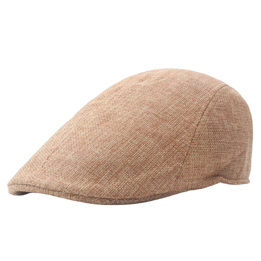 Men's Spring-Summer Cotton Linen Newsboy Beret: Breathable Duckbill Design