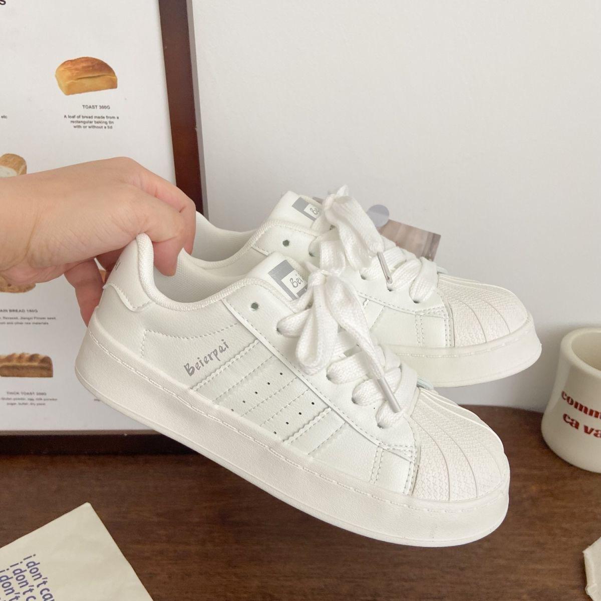 

Shell head casual student board shoes spring new white campus style versatile niche shoes 35 синій