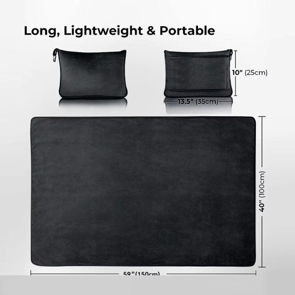 Warm Travel Pillow and Blanket Set Foldable Soft Throw Pillow Multifunctional Nap Quilt  Camping