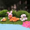 Cute Rabbit Micro Landscape Cartoon Moon Cakes Ornament Mid-autumn Rabbit Figurines  Home Desk