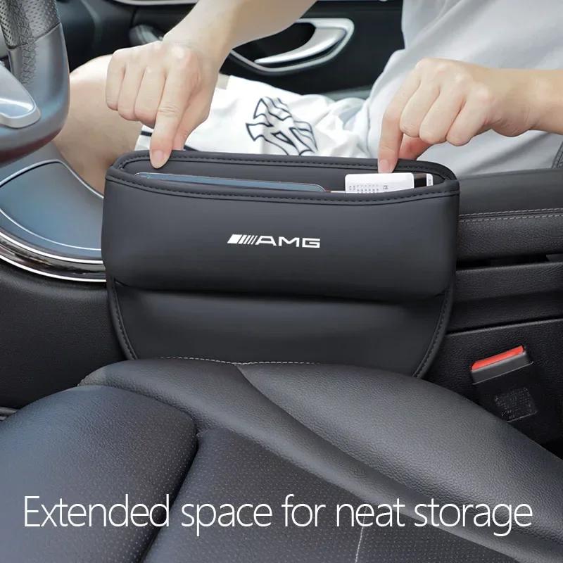 PYZ1 2025 Hot Car Seat Gap Storage Box Auto Organizer Accessories For Mercedes Benz AMG GLE GLS CLS GLC CLA GLA GLK ML C197 R231 W167