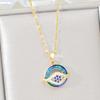 Devil'S Eye Necklace Female Premium Personality Versatile Round Blue Eye Pendant Ornament