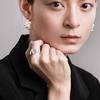 Geometric Popular Personality Irregular Disc Wind Ring Simple Light Luxury Bracelet Premium S925 Silver Needle Earrings