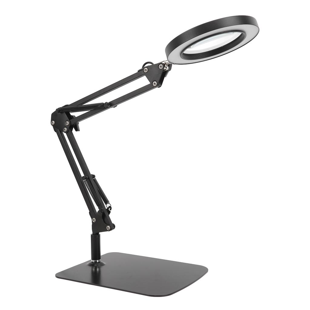 5X Lighted Magnifying Glass Lamp 2 In 1 Magnifying Swing Arm Desk Lamp with Clamp Stand 360 Degree