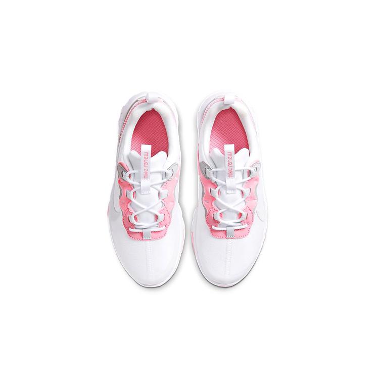 Nike React Element 55 Cushioning Slip Resistant Low top Kids' Running Shoes Pink White Children Aged 3 7 Years Old CK4082-102