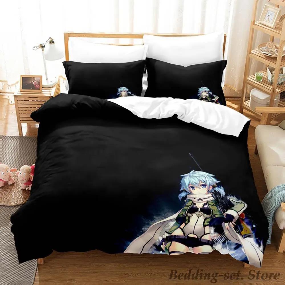 Sword Art Online II Ložní souprava Jednolůžko Dvojlůžko Plná Queen King Size Ložní souprava Dospělý Dítě Ložnice Sady povlečení Anime Postel