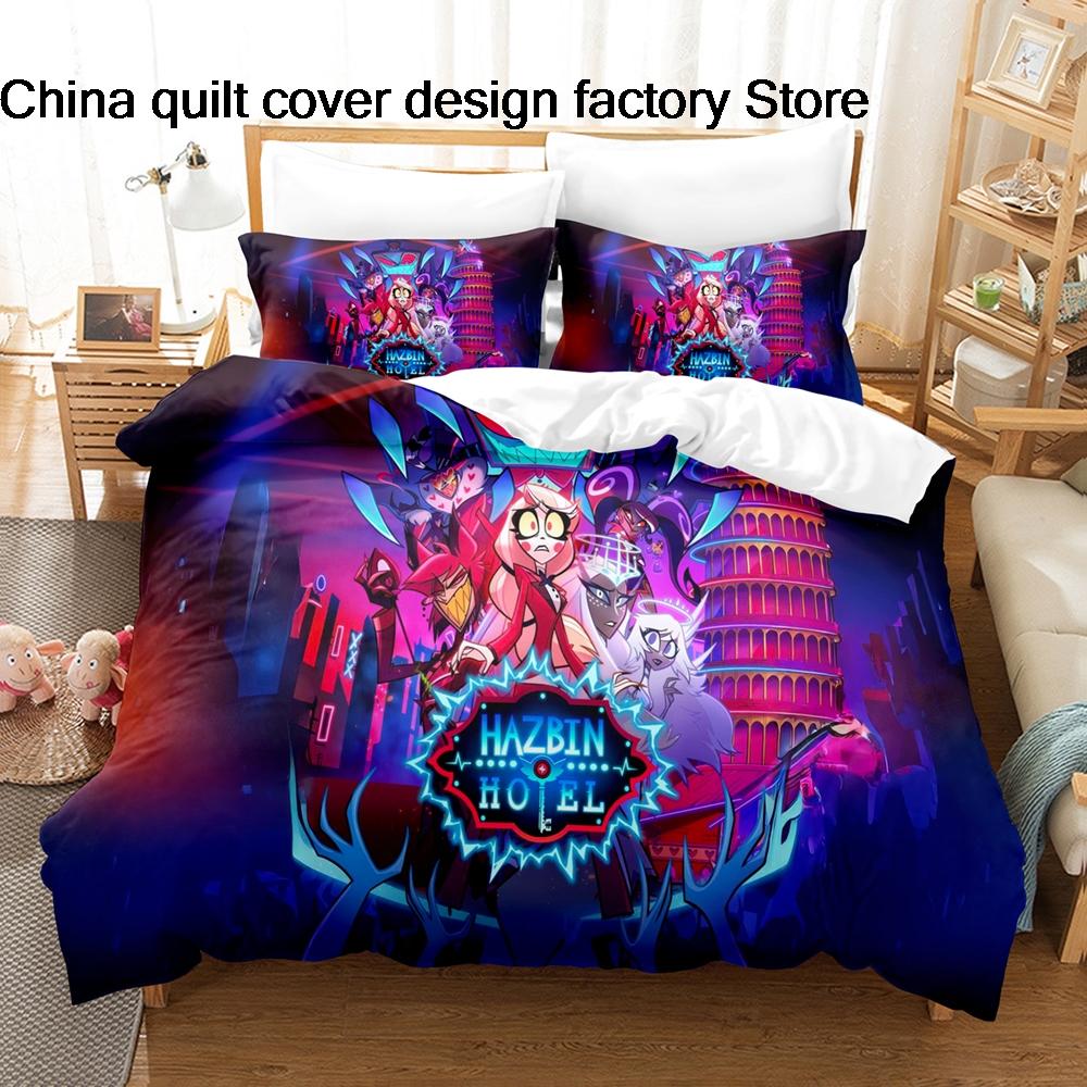 HotHazbin Hotel Charlie Bedding Set 3PCS Anime Print Duvet Cover All Sizes Customizable for Fans Bedroom