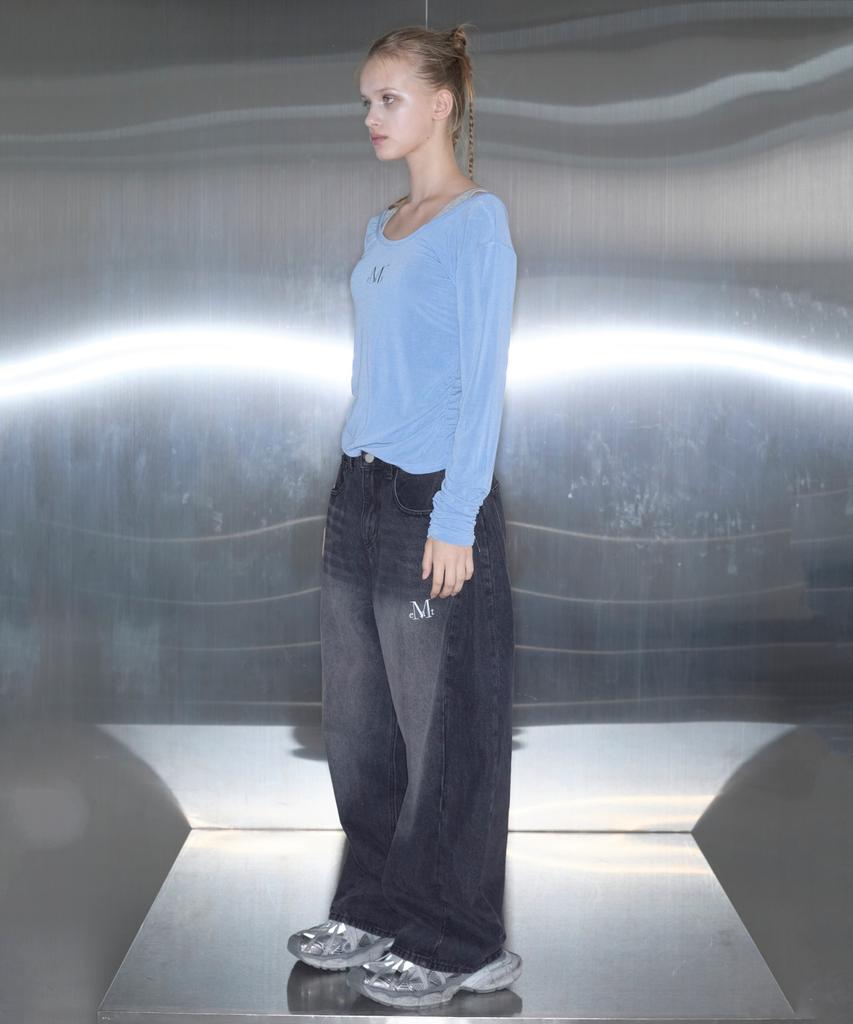 MUCENT Viola One-Shoulder Asymmetrical Shirred Tee (3 Colors)