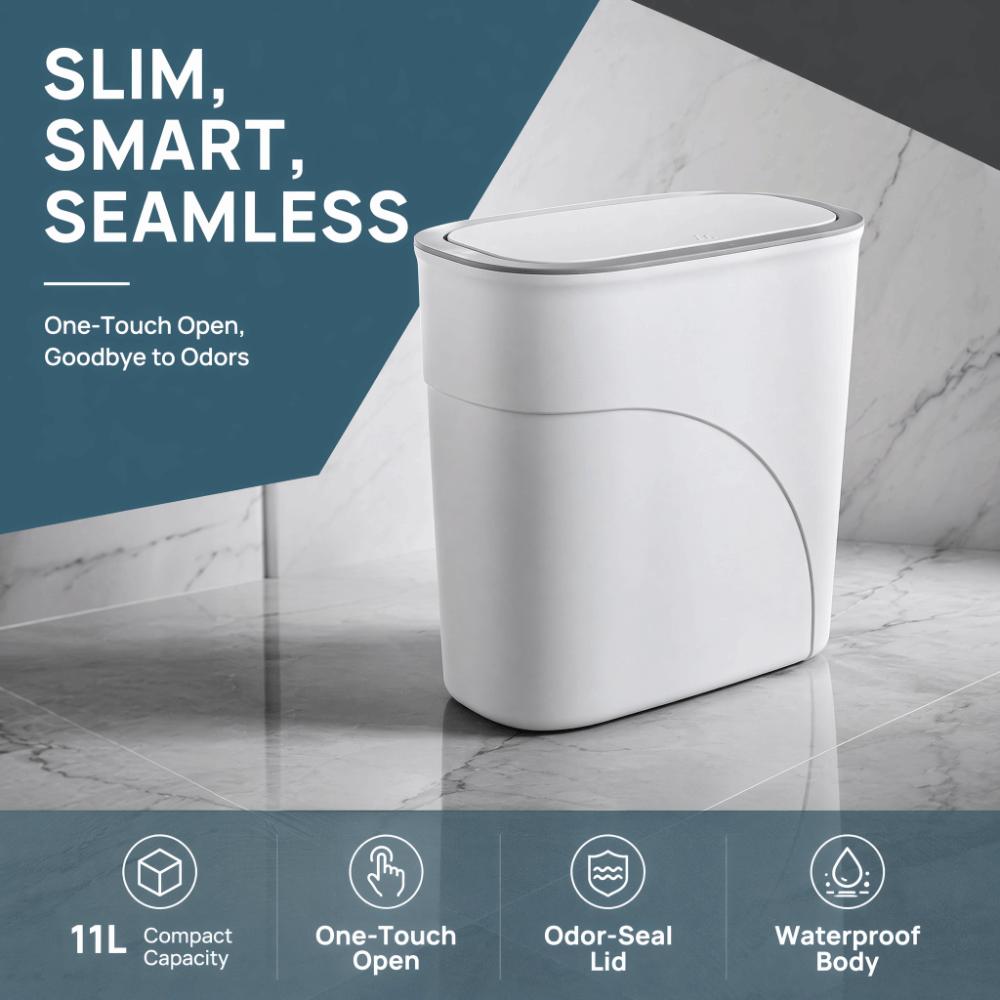 with Lid Waterproof Garbage Bin Slim Narrow Gap Living Room Dustbin Kitchen Toilet