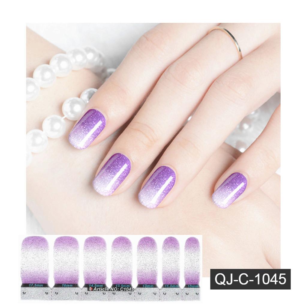 2 шт., обертывания, наклейки, красота, блестящий порошок, наклейки для ногтей, градиентные цвета, полное покрытие