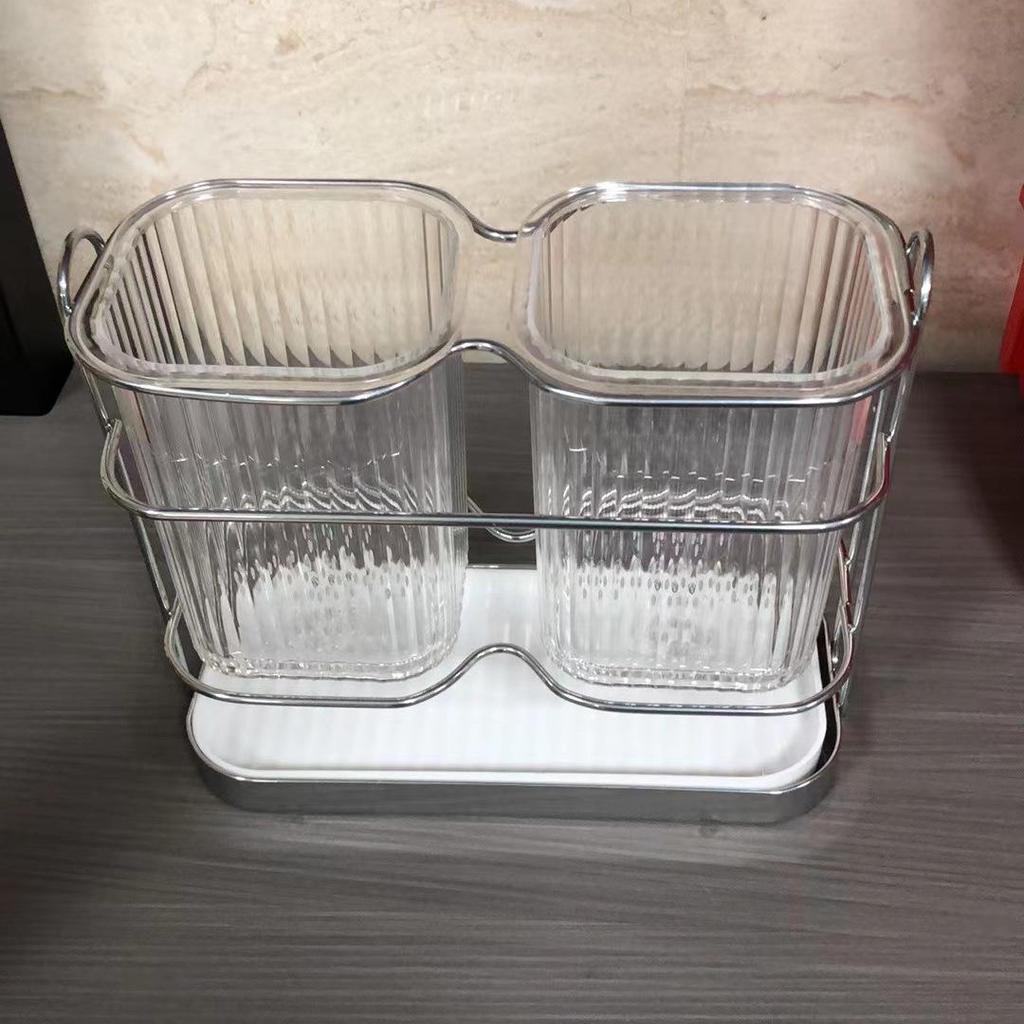 Wall-Mounted Chopstick & Spoon Holder - Multifunctional, Punch-Free Kitchen Storage Rack