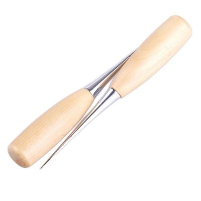 1PC Wooden Handle Leather Craft Professional Sewing Punch Hole Tool Leather Craft Stitching Repair Awl Tools Acssories