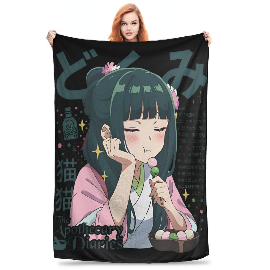 Super Soft Maomao Cartoon The Apothecary Diaries Throw Blanket Premium Flannel Fleece Bed Blanket Cozy Plush Blankets All Season