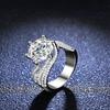 D Color 5 Carat Moissanite Full Diamond S925 Silver Plated 18k Gold Ring Engagement Ring Wedding Ring Gift for Girlfriend