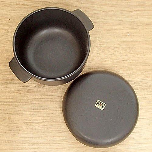 Mino Ware - Shikisai - Pottery ONLINE - Ceramic Rice Container, 2-cup Capacity, Black Matte, Microwave and Direct Heat Safe, Banko Ware