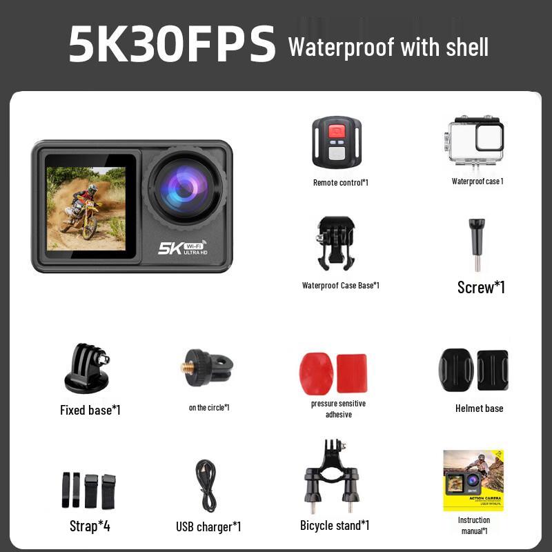 OLOEY M81TR Action Camera with Wireless Microphone and Remote Control (CN version)