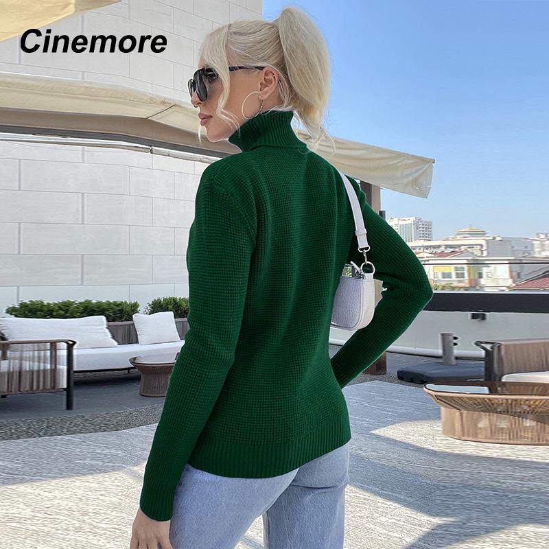 Cinemore Spring Autumn Women's Sweater Solid Oversize Casual Pullovers Warm Basic Long Sleeve Top O Neck Knitted Jumper Sweater