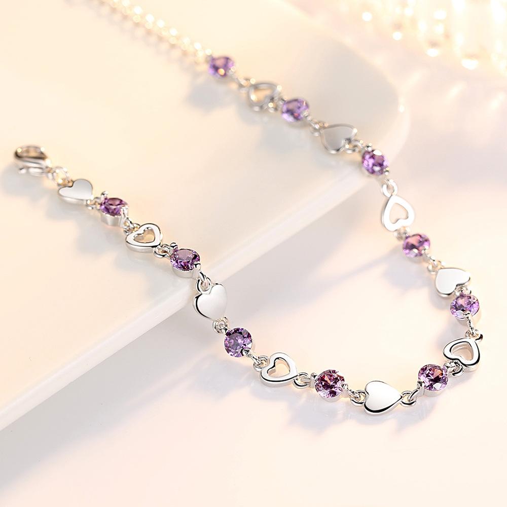 Jewelry Heart Shaped Bracelet Ms. Korean Edition Zircon Crystal Bracelet