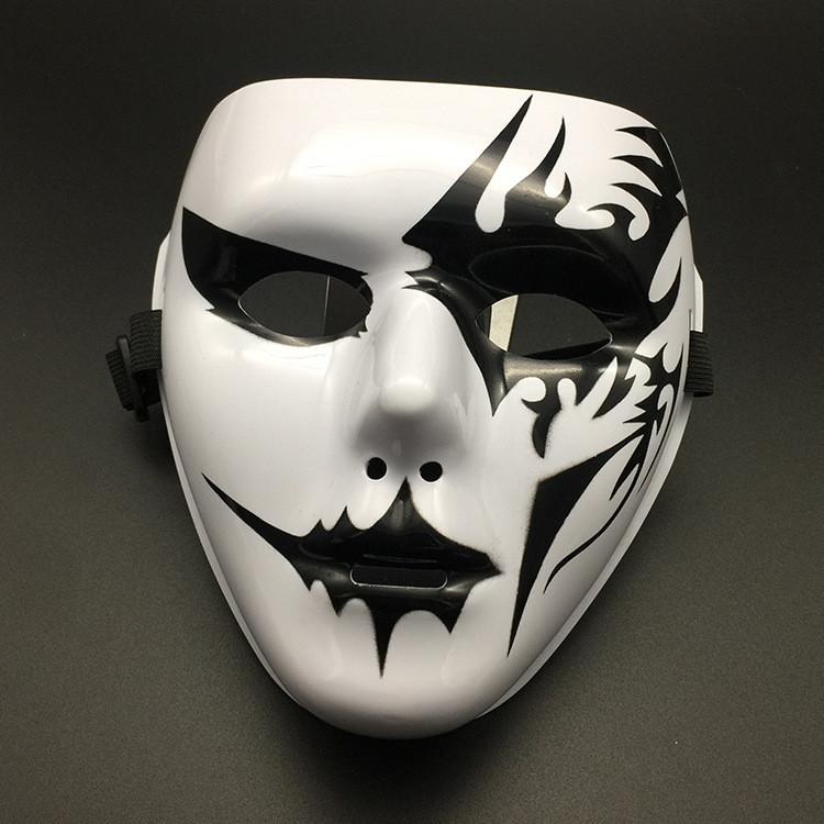 Unique Hand-painted White Full Face Mask For Halloween Costume Parties And Performances