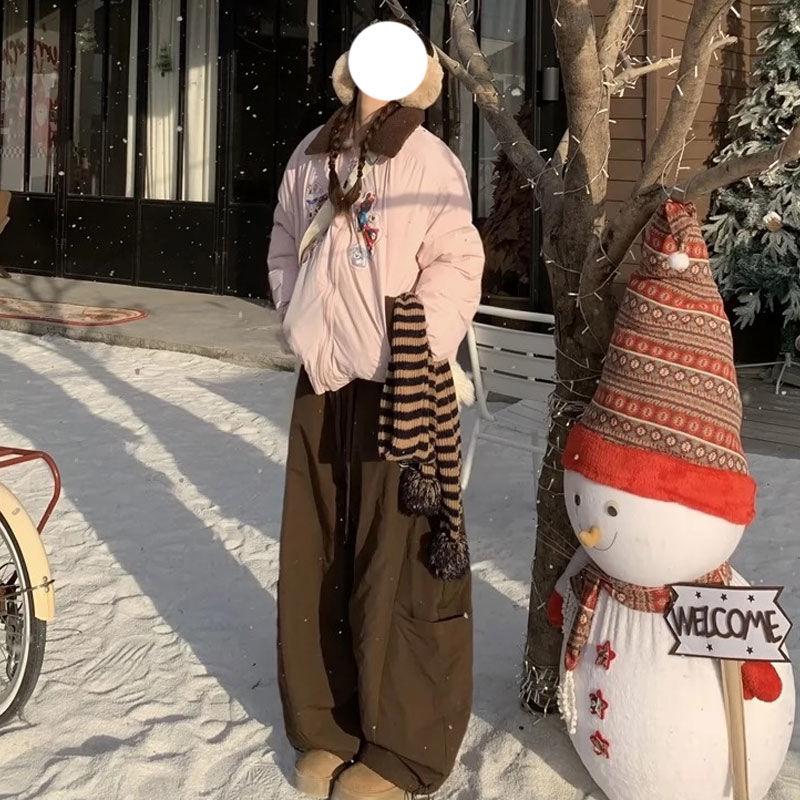 Oversize Kargo Paraşüt Pantolon Kadın Japon Stili Geniş Paça Jogger Hippie Bol Vintage Eşofman Altı Pantolon