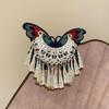Chinese Style Kniting Butterfly Hair Claws Women'S Purple Long Flower Tassel Shark Grab Clips Vintage Hanfu Headpiece W