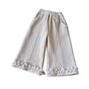 Girls' Korean Style Winter Wide-Leg Lace Pants - Thick & Stylish BWB039