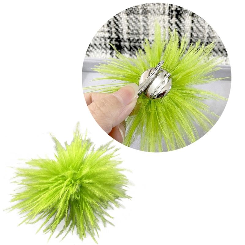 Feather Brooch Scarf Clip Brooches Lapel Pins Dress Accessories Ostrich Feather Material Corsage Pin Feather Lapel Pins