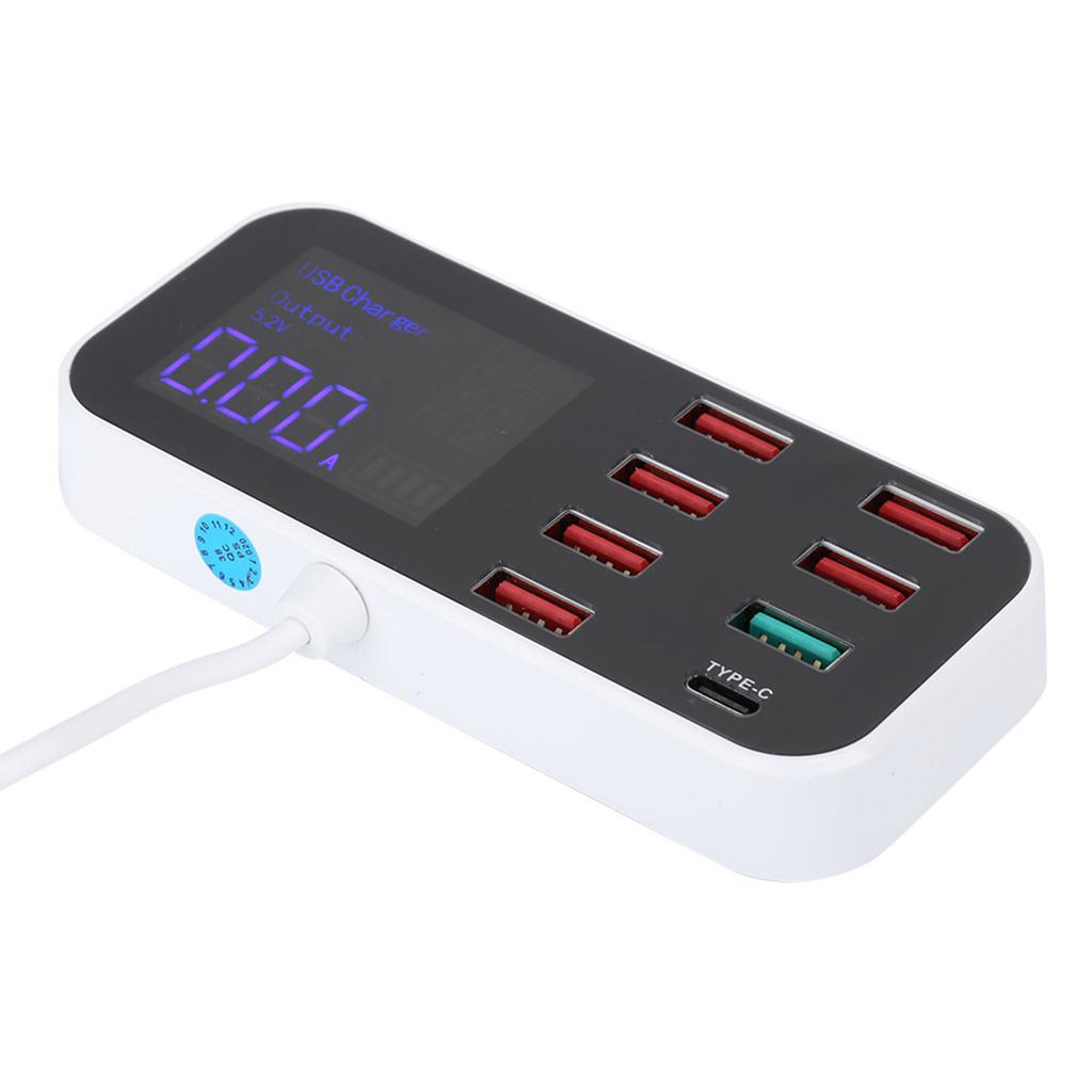 8 Ports Multiple USB Fast Chargers Charging Station Hubs Digital Display for IOS Android