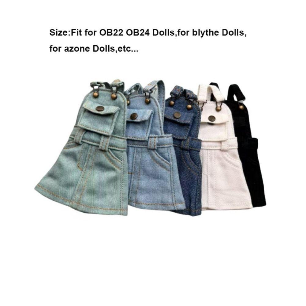 Casual Wears Pocket Jeans Overalls Skirt for Blythe Dolls For Ob22 Ob24 Doll/for Azone Dolls